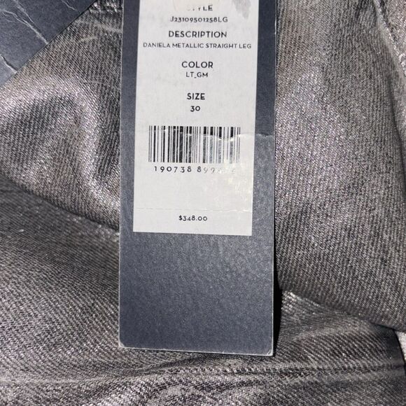 Veronica Beard Daniela Straight-Leg Metallic Jeans size 30 NWT $348 - Picture 11 of 11